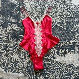 Victoria's Secret Pink Satin Lace Chemise